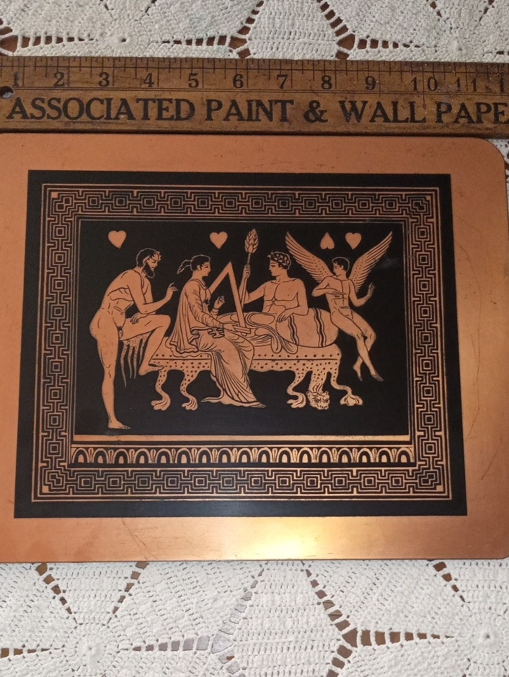 Vintage 1950s Greek Mythology Etched Copper Mats / Wall Plaques - Set of 3